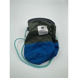 Mammut We Care Chalk Bag Women's Green Blue Zipper Dust‎ Proof Drawstring Strap